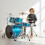 CROWNSHOP Drum Stool Adjustable Piano Stool Folding Drum Throne with Music 2