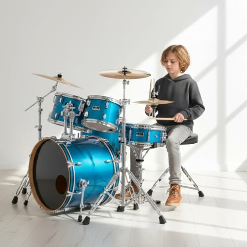CROWNSHOP Drum Stool Adjustable Piano Stool Folding Drum Throne with Music 1