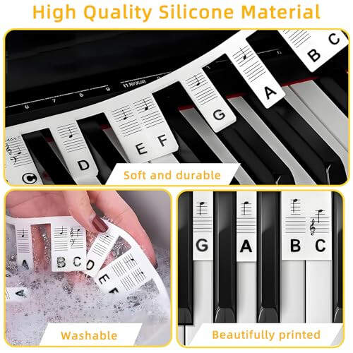 88 Key Removable Piano Keyboard Note Labels 2