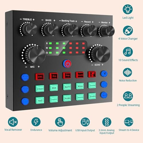 Sicomne Audio Mixer Podcast Equipment Bundle 2