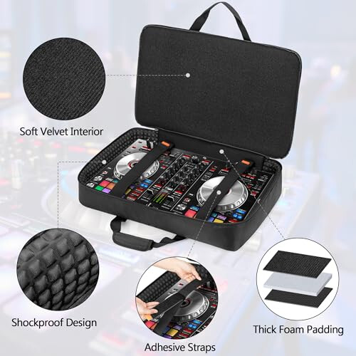 Rexmica DJ Controller Carrying Case Compatible with Pioneer DDJ SR/DDJ SR2 2