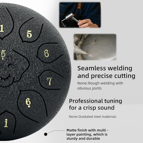 Steel Tongue Drum 6 Inch 11 Notes 2