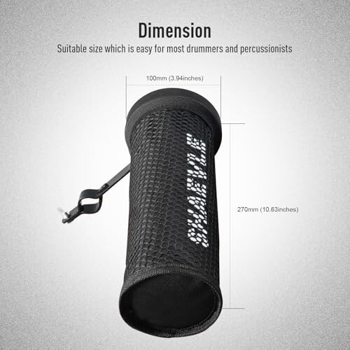SHAEVLE Drum Stick Holder Adjustable Nylon Drum Stick Bag with Clamp-On 2