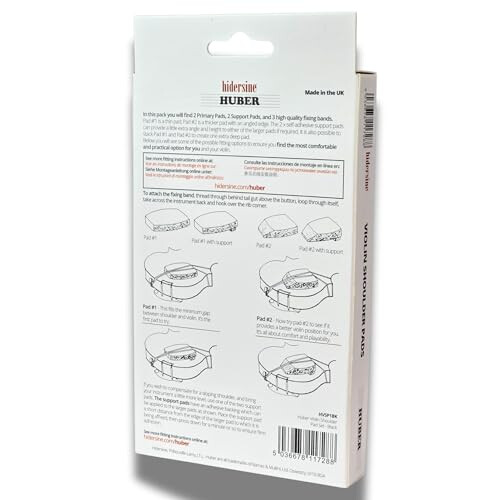 Huber by Hidersine Violin Shoulder Pad - Non-Slip Foam Support Set 1
