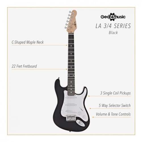 Junior Electric Guitar 3/4 Size Beginners Starter Pack with Amp 2