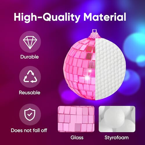 Pink Mini Disco Ball Decor: 28 Pack Hanging Mirror Ball Ornaments 2
