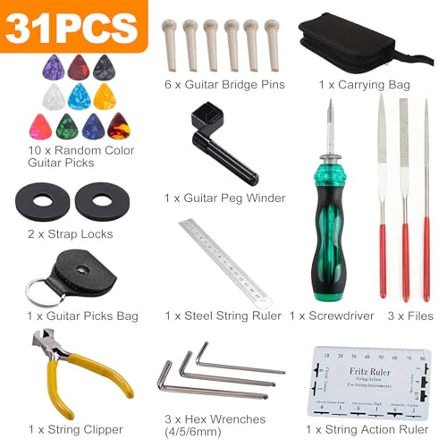 OioTuyi 31 Pcs Guitar Maintenance Tool Kit 1