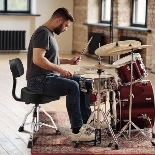 LALAHO Drum Stool with Backrest 1