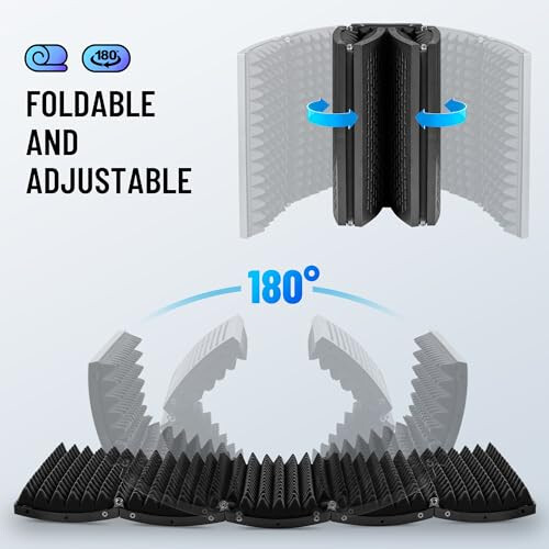 CAHAYA Microphone Isolation Shield Studio Mic Sound Absorbing Foam Desktop 2