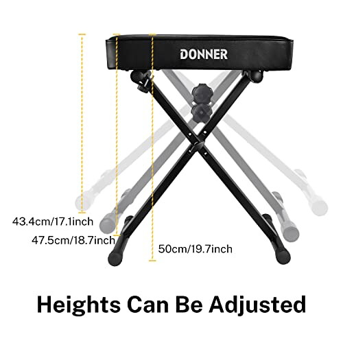 Donner Thicken Piano Stool Keyboard Bench Adjustable 1