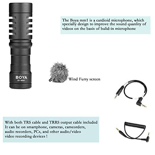 BOYA MM1 Camera Microphone Super-Cardioid Shotgun Microphone with Shock 2