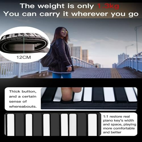 Lychee Portable Flexible 61 Keys Roll Up Soft Keyboard Piano MIDI Folding 1