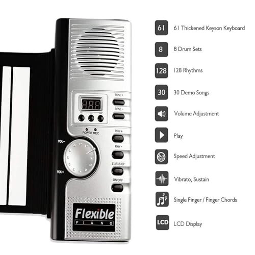 Lychee Portable Flexible 61 Keys Roll Up Soft Keyboard Piano MIDI Folding 2