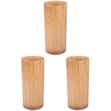 3St Premium Khaki Bamboe En Stokjes Opslagcontainer