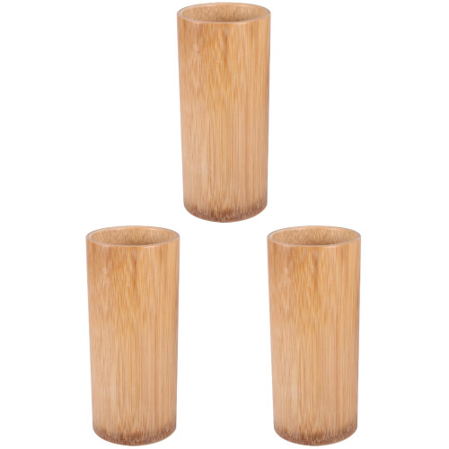 3St Premium Khaki Bamboe En Stokjes Opslagcontainer