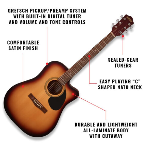 Gretsch Prelude D100CE Dreadnought Electro- Acoustic 1