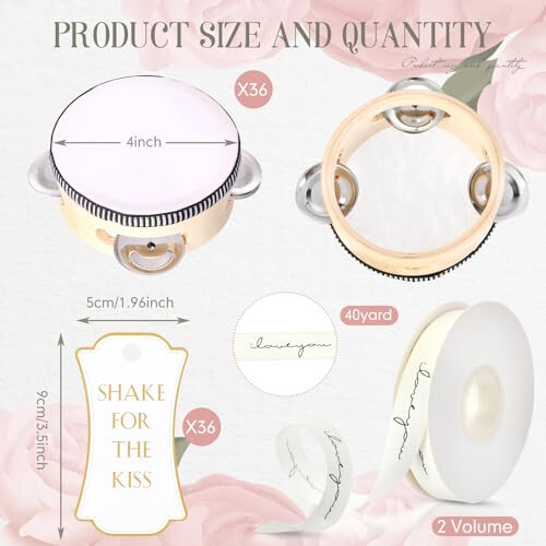 Lukmaa 36 Set 4 inch Wedding Tambourines Bulk 1