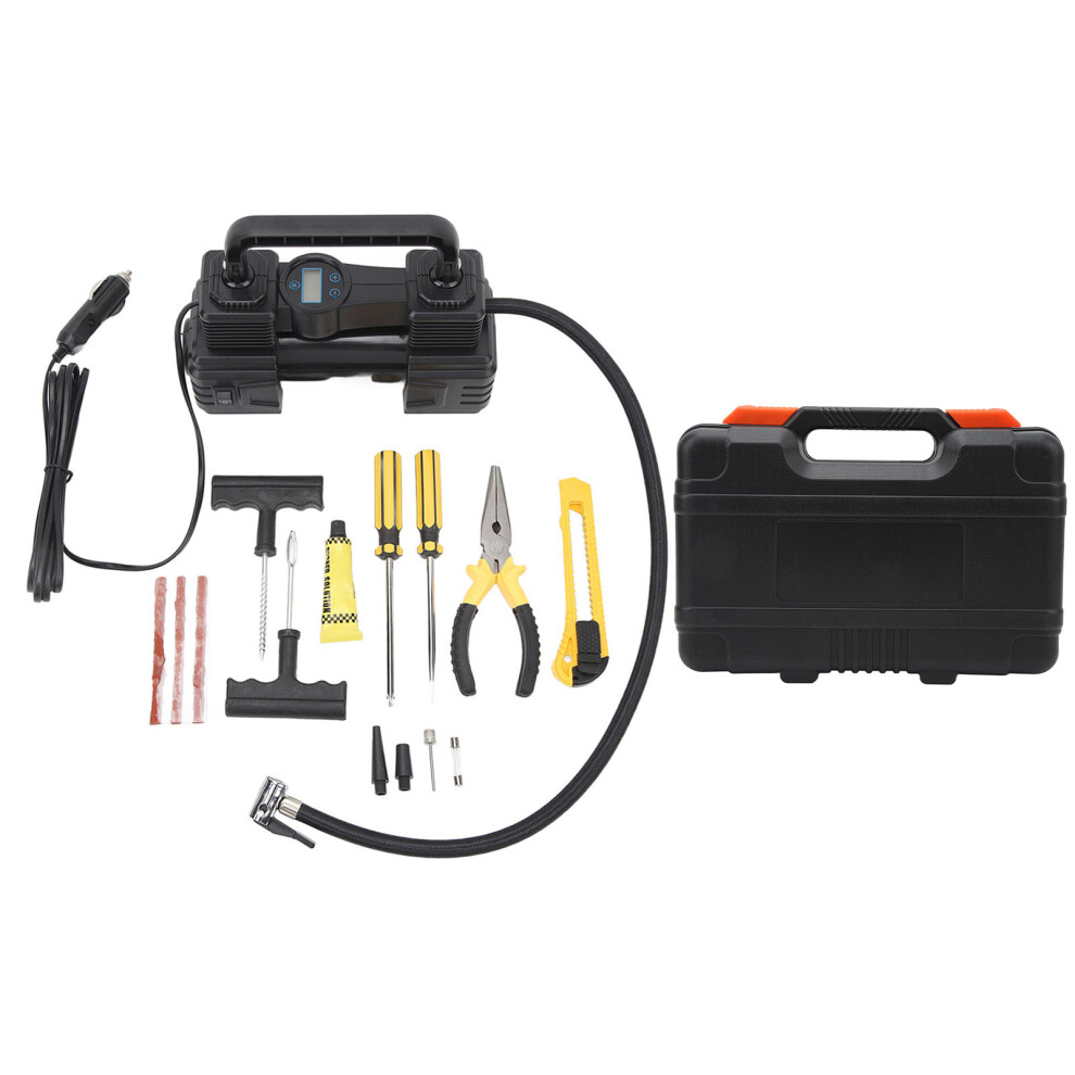 Travel Friendly, Air Compressor With Quiet Pure Copper Motor Portable Tire Inflator, Emergency Roadside Kit Heavy Duty For Auto,Suv,Truck,Bike, 9365509904664