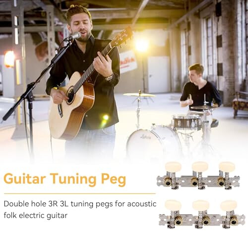 2Pcs Left and Right Guitar Tuning Peg with Screws and Gaskets 2