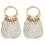 2St Witte Gevlochten Dames Clutch Handtas 1
