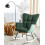 Beliani Rocking Chair OULU Fabric Emerald Green 2