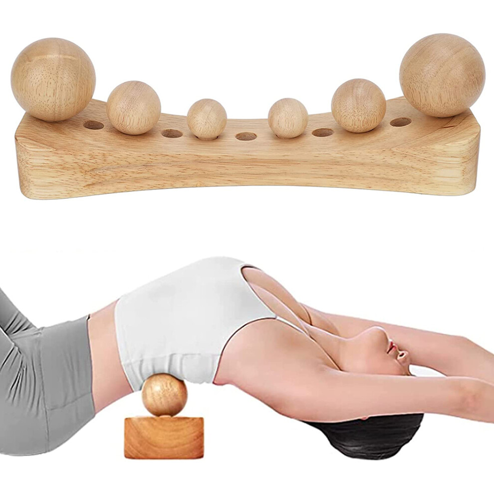 Made Of Natural Wood, Trigger Point Massager For Pelvic Exercise, Deep Tissue Massage Tool With6Massage Heads, Promotes Metabolism And Circulation,