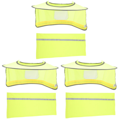 3Sets Hard Hat Neck Shield Ademende Mesh Reflecterend Assortiment