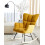 Beliani Rocking Chair OULU Fabric Yellow 2