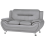 Beliani Sofa 2 Seater LEIRA Faux Leather Grey 4