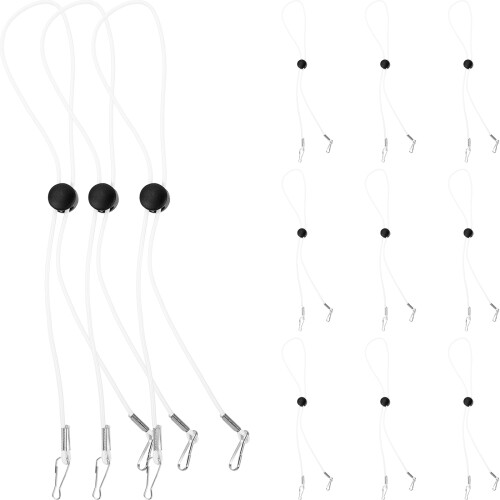 24Pcs Practical White Mask Holder Adjustable Rope Belt for Mask Use