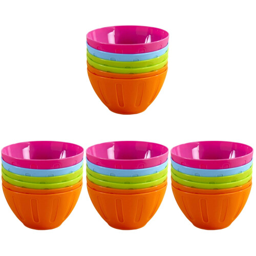 48Pcs Assorted Color Bowls Reusable for Household Use