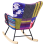 Beliani Rocking Chair OULU Velvet Multicolour 5