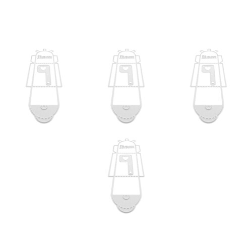 4Pcs White Metal Mini Mailbox Cutting Die Embossing Template for DIY