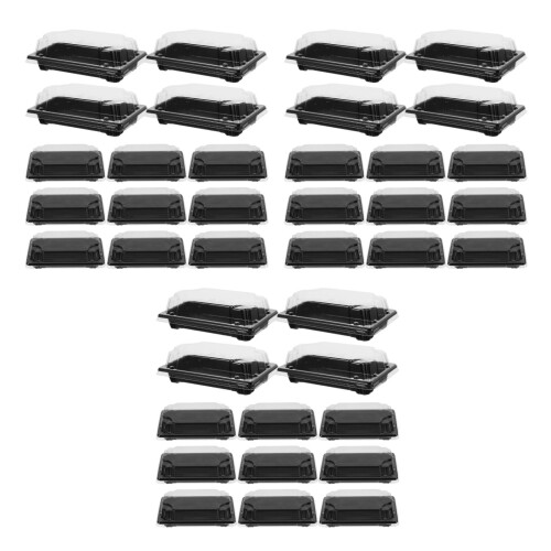 150Pcs Black Rectangular Sushi Heat Preservation Boxes