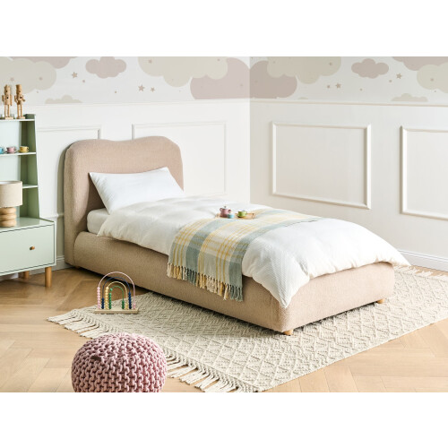 Beliani Ottoman Bed BLAGNAC Boucle Beige 90 x 200 cm (EU Single) 1