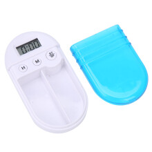 Alarm Timer Pill Organizer, Air Tight Design with Transparent Compartments, Durable Material Pill Case for Home Office Outdoor Use (Bpa Free)