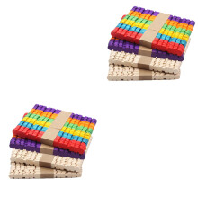 400Pièces Bâtonnets Bois Colorés DIY Artisanat Enfants Cadeau