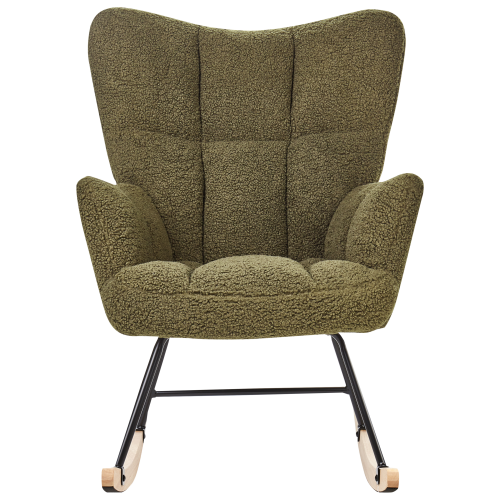 Beliani Rocking Chair OULU Boucle Dark Green 2