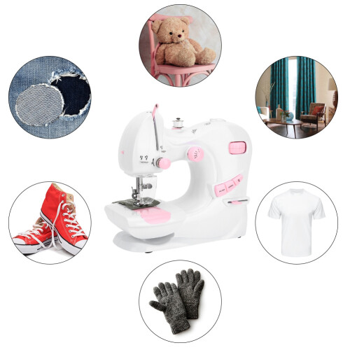 Elegant Portable Sewing Machine with Automatic Bobbin Winder, User-Friendly Interface, and Battery Powered Operation for On-The-Go Creativity 1