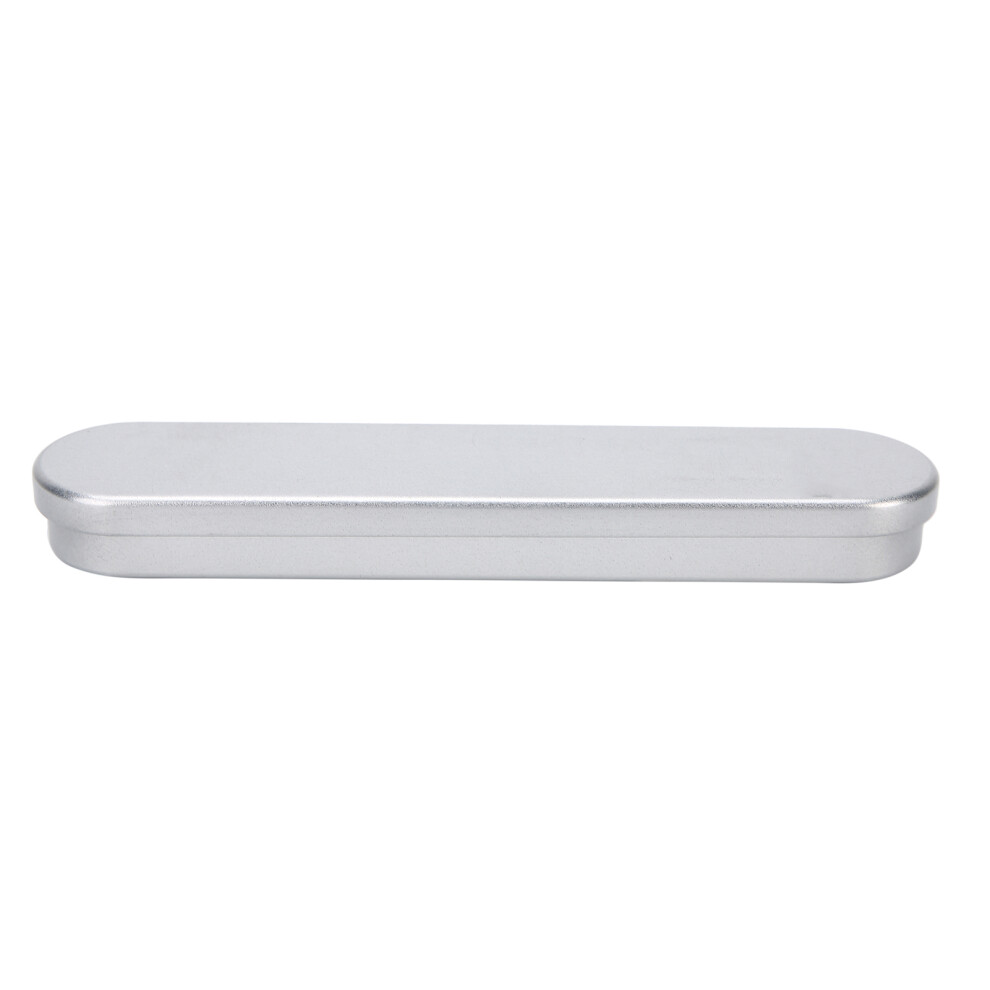 Silver Hinged Tin Box Container, Super Simple Design Metal Storage Case, Good Airtightness And Strong Hardness, Portable And Suitable For Home And