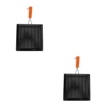 2St Compacte Zwarte Bbq Bakplaat Met Handvat Voor Outdoor