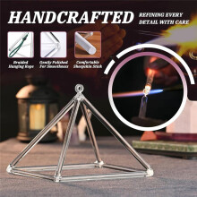 Crystal Meditation Pyramid 8 Inch Geometric Tripod Yoga Meditation Wind Chime Percussion Instrument