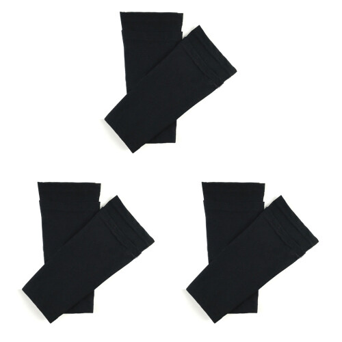 3Paires Manchons De Mollet Noir Compression Fine Pour Sport
