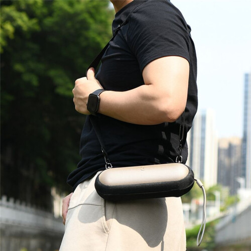 For  Pill 2024 Speaker EVA Zipper Storage Hard Case Audio Shoulder Strap Messenger Bag Black