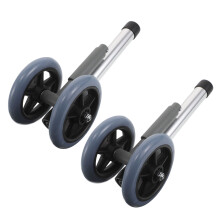1Pair Rubber Alloy Walker Brake Wheels with Silent Caster for Seniors