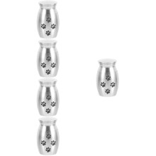 5Pcs Durable Silver Alloy Pet Urns Tight Seal Keepsake for Pet Ashes