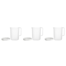 3Pcs White Cold Water Kettle with Handle Large Storage Pitcher