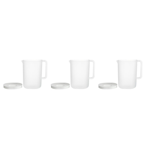 3Pcs White Cold Water Kettle with Handle Large Storage Pitcher