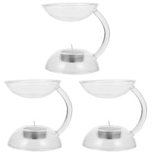 3St Transparante Glass Aroma Oil Burner Aroma Brander Voor Decoratie