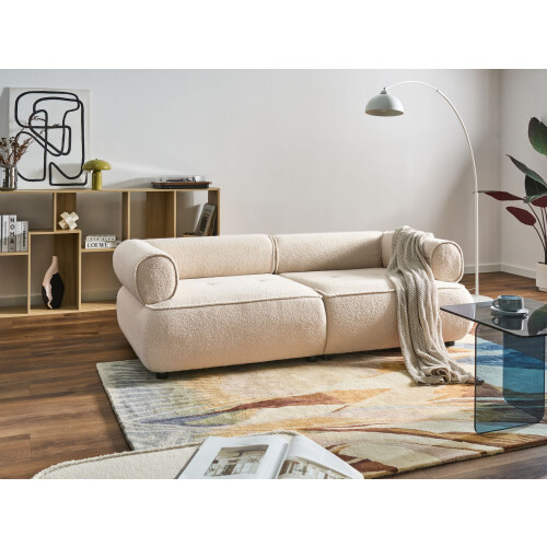 Beliani Sofa 3 Seater SALLA Boucle Off-White 1